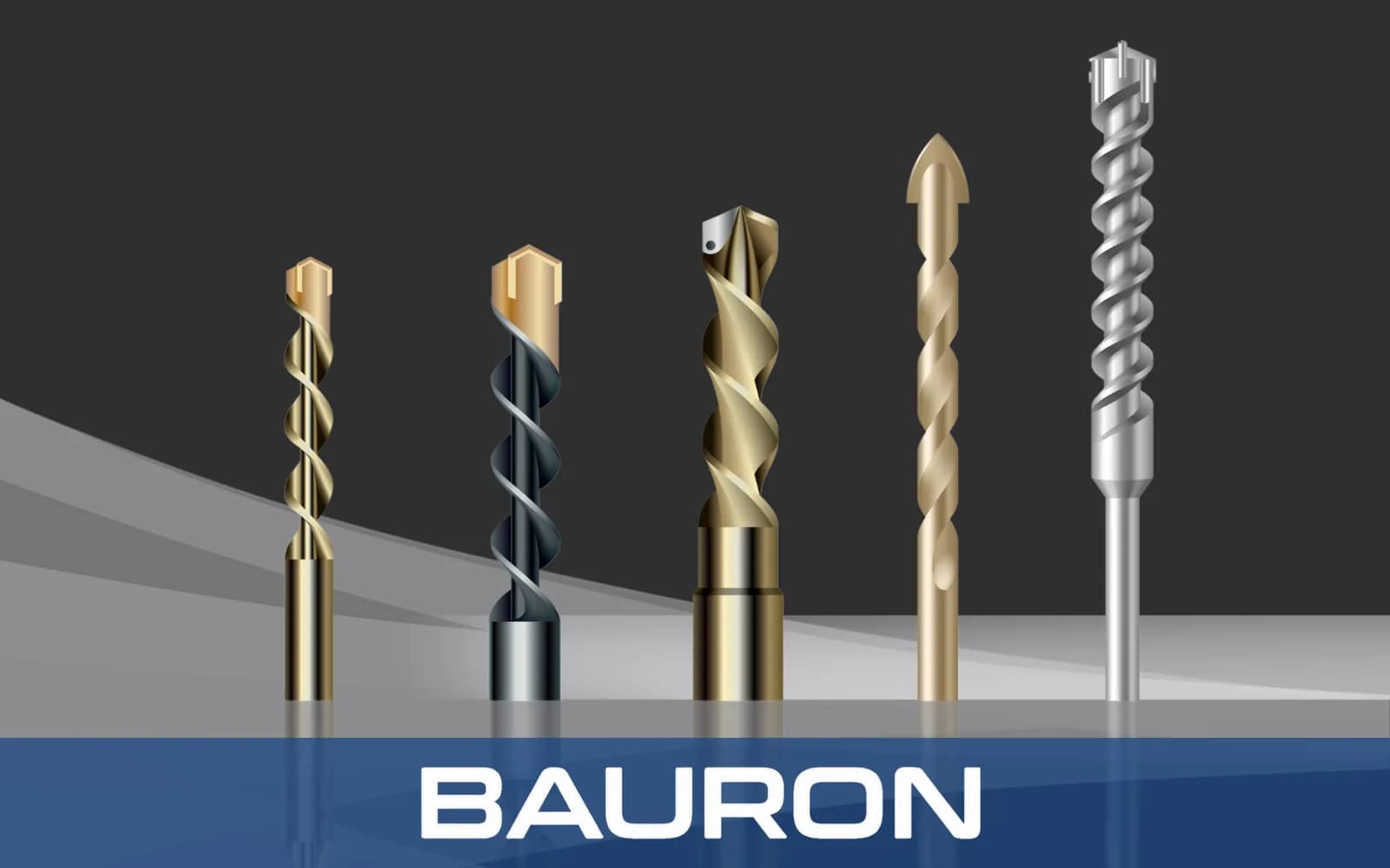 Flisbor, glassbor og murbor med hardmetallspiss